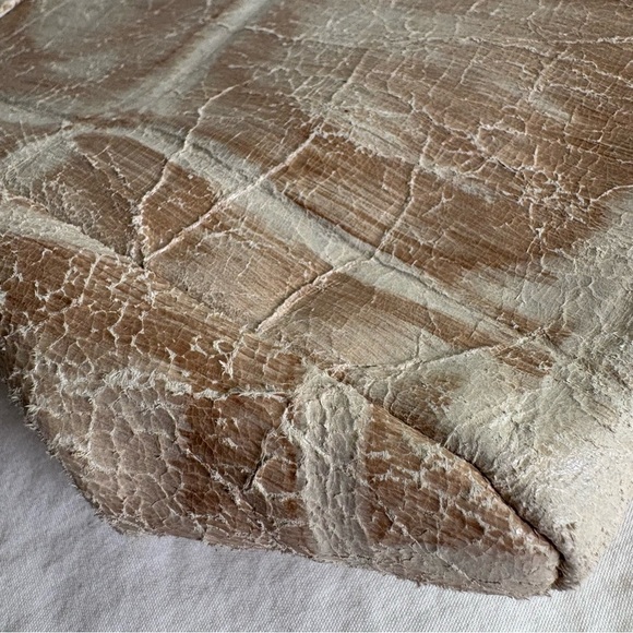 HOBO International Genuine Leather Neutral Animal Print Satchel Clutch Bag - Picture 16 of 17